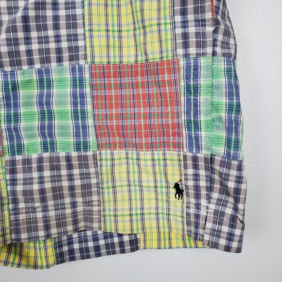 Vintage Ralph Lauren Polo Sport Patchwork Swim Shorts Trunks Mens Sz L Vtg - Picture 2 of 11